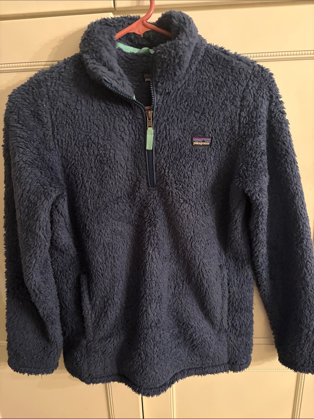 Patagonia Navy Plush Zip-Up Fleece Pullover